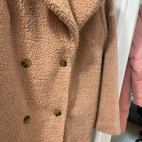 Dusty Pink Fleece Peacoat - Picture 5 of 7